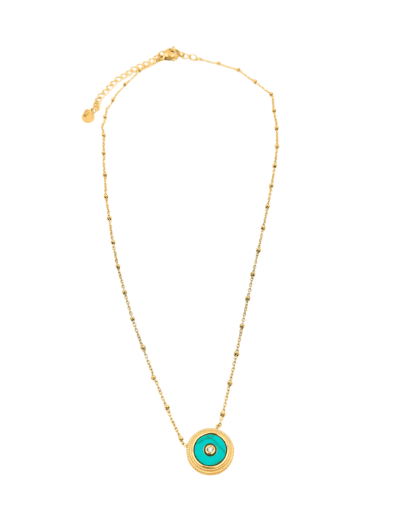 COLLIER DISC TURQ
